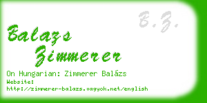 balazs zimmerer business card