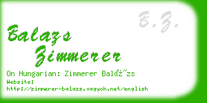 balazs zimmerer business card